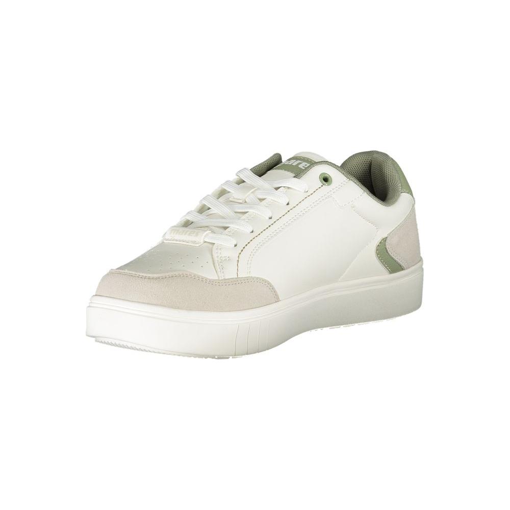 Mares white polyester sneaker with laces, contrast details, and printed logo. Ideal sports footwear for style and performance.