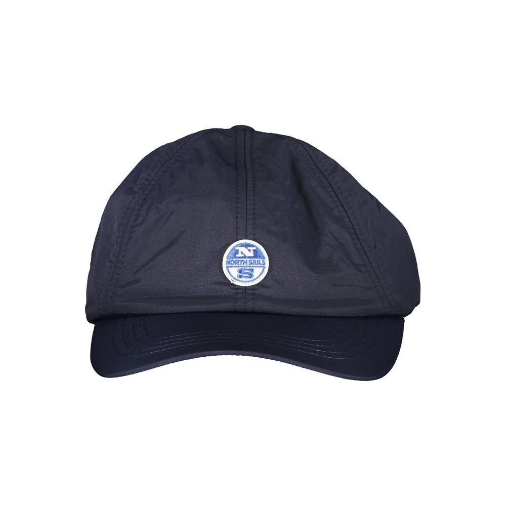 North Sails blue nylon hat with visor, featuring front logo and made from recycled fibers.