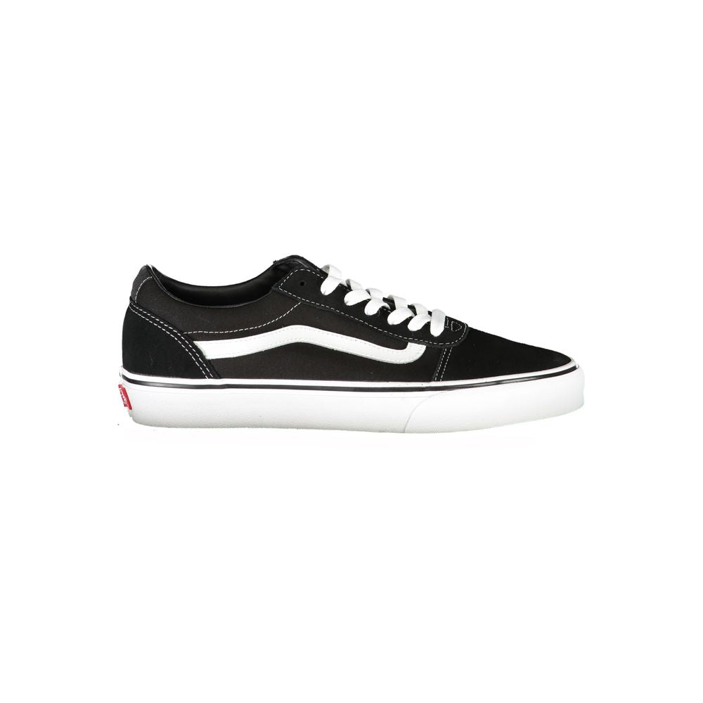 Vans black polyester sneaker with laces, contrast details, and logo. Ideal sports footwear for style and comfort.