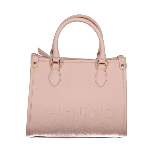 Mario Valentino Pink Polyethylene Handbag with handles, detachable strap, internal pockets, protective feet, and zip closure