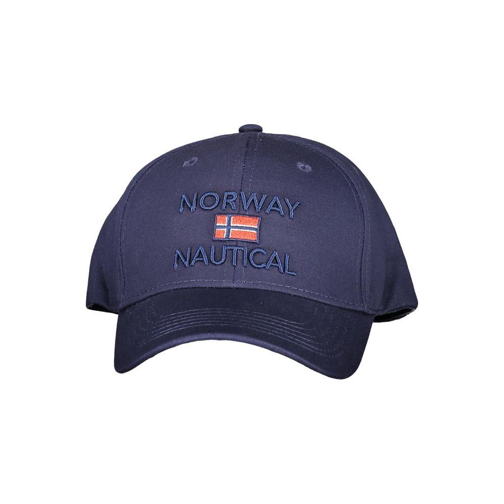 Norway 1963 blue cotton cap with embroidered logo and visor, featuring nautical theme and Norway flag design.