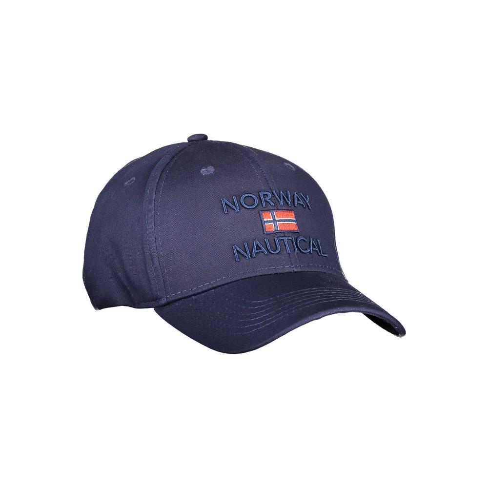 Norway 1963 blue cotton cap with visor, featuring embroidery and logo application.
