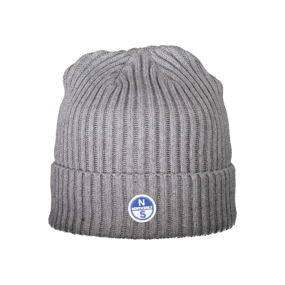North Sails Gray Cotton Men Cap with logo, durable and stylish headwear for adventure lovers, offers comfort and practicality.