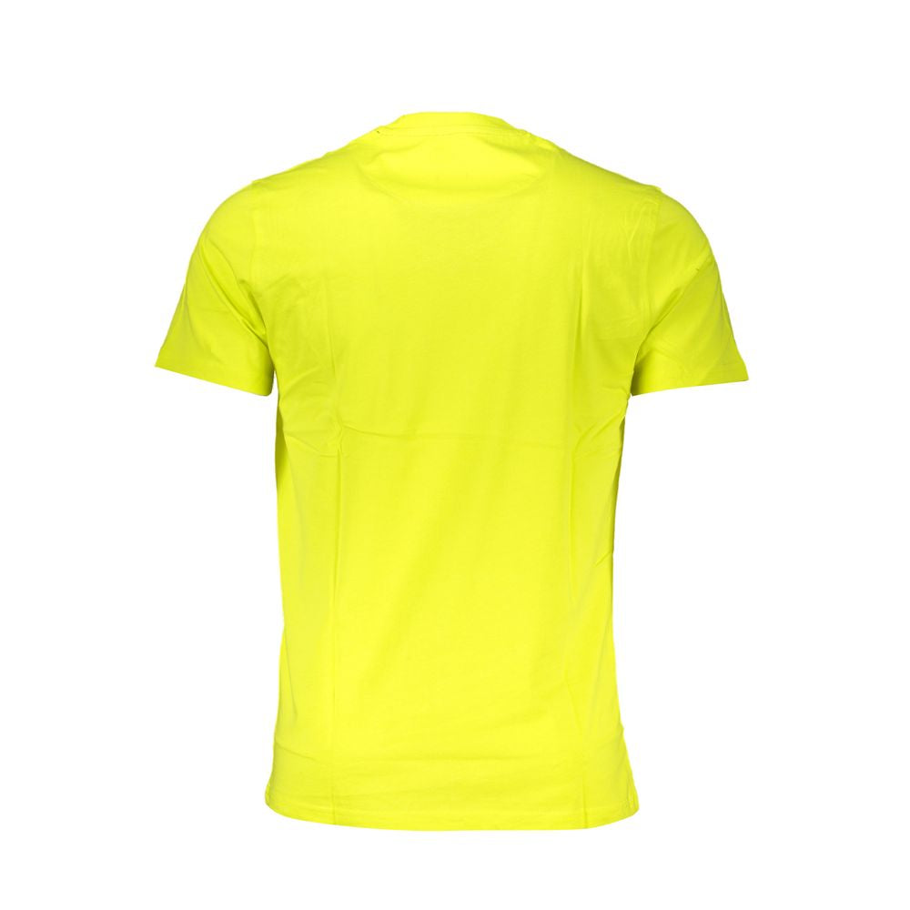 Back view of Harmont & Blaine yellow cotton short sleeve T-shirt, narrow fit, crew neck, with logo embroidery.