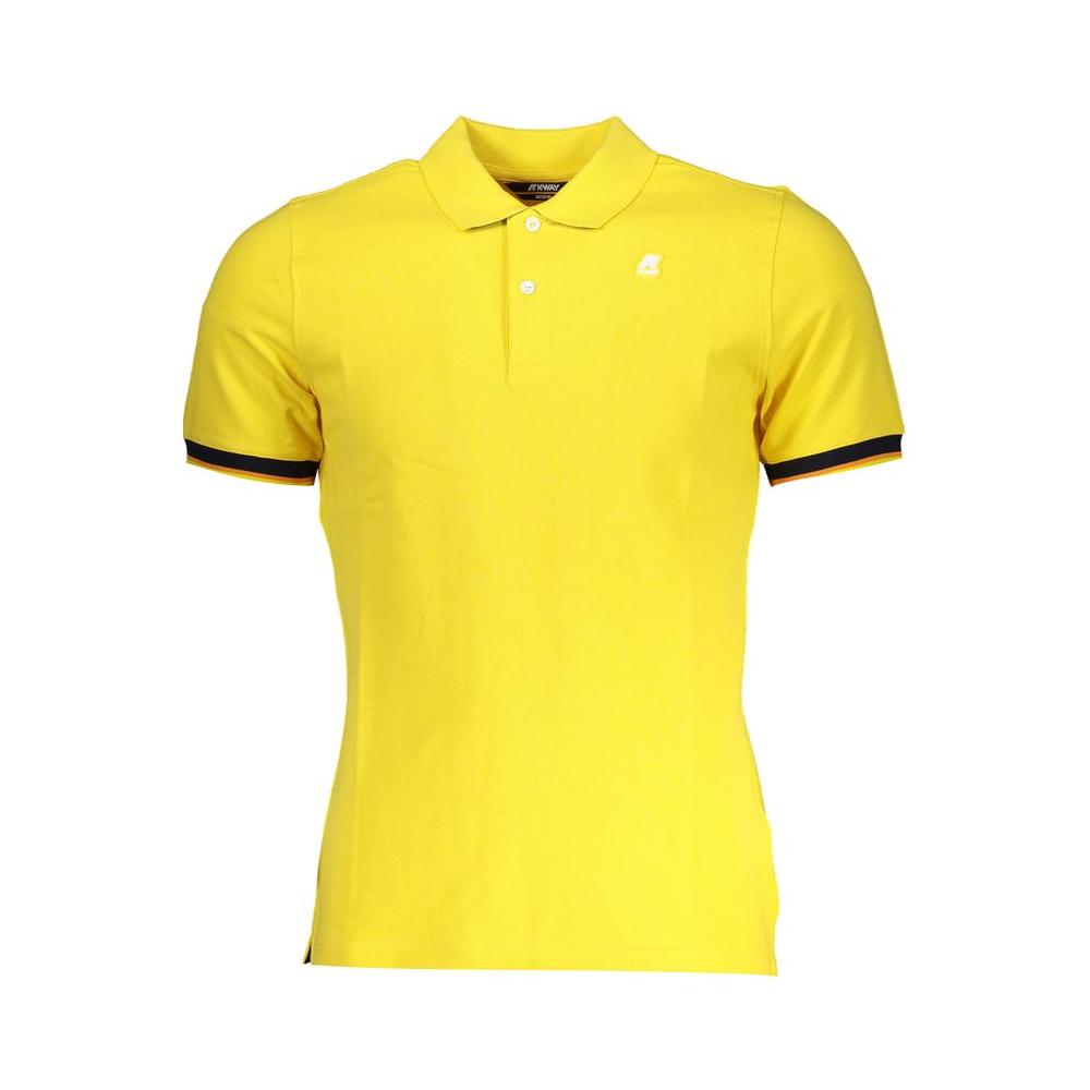 K-WAY Sunshine Yellow Polo Shirt with short sleeves and contrast details, crafted from cotton blend for casual elegance.