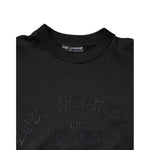 Dolce & Gabbana Black Embroidered Crew Neck Pullover Sweater