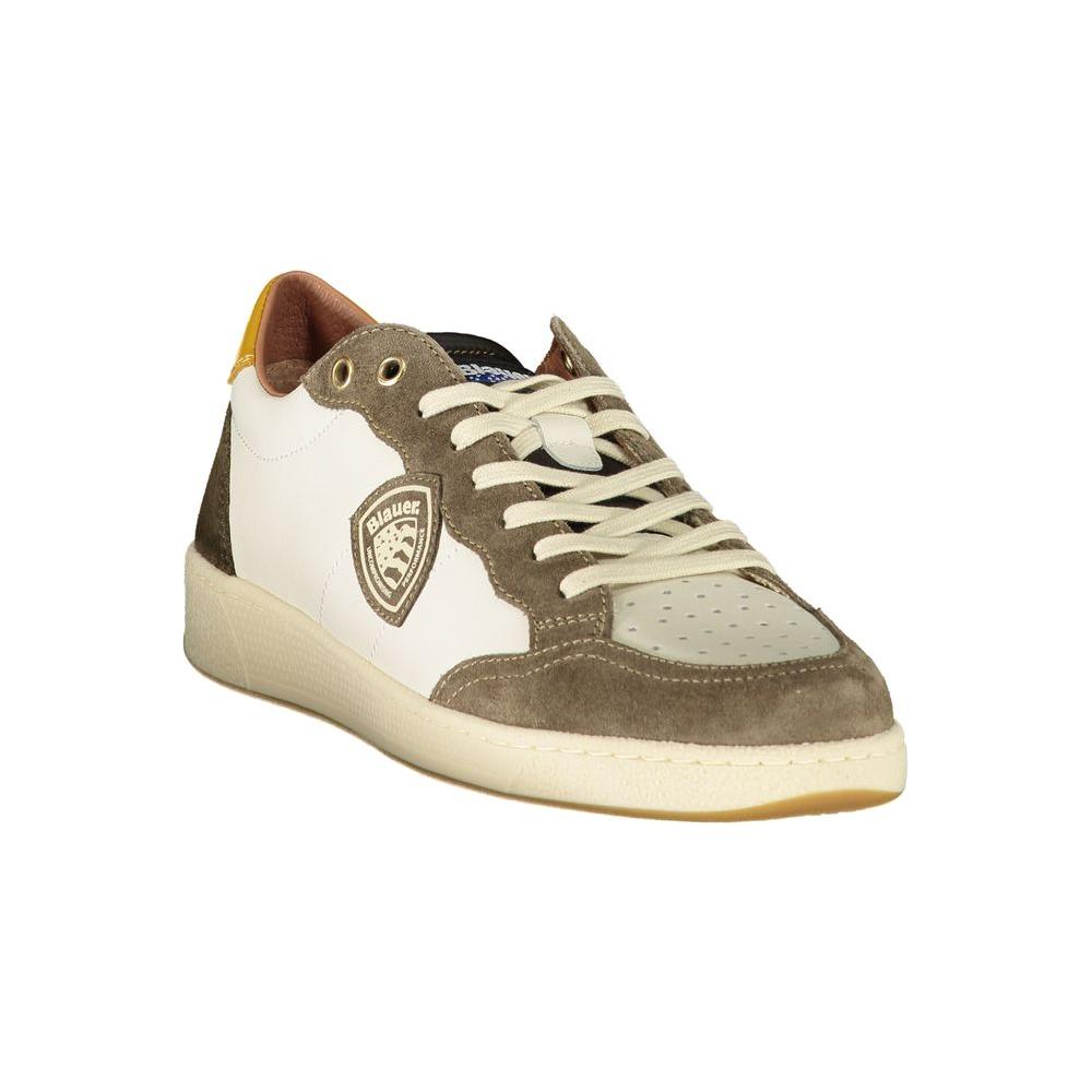 Blauer White Polyester Sneaker