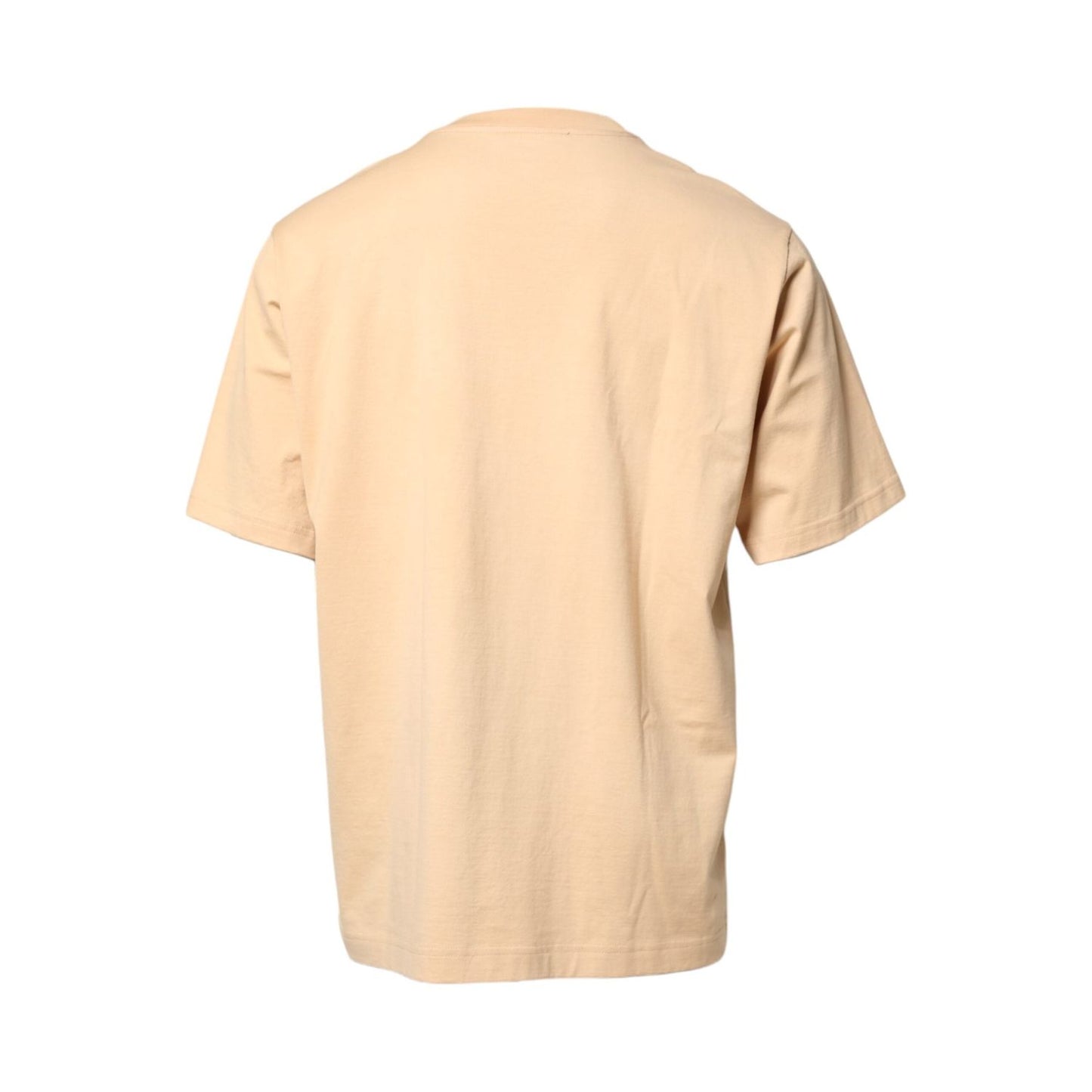 Dolce & Gabbana Beige Cotton Logo Print Crew Neck T-shirt THS90363-54