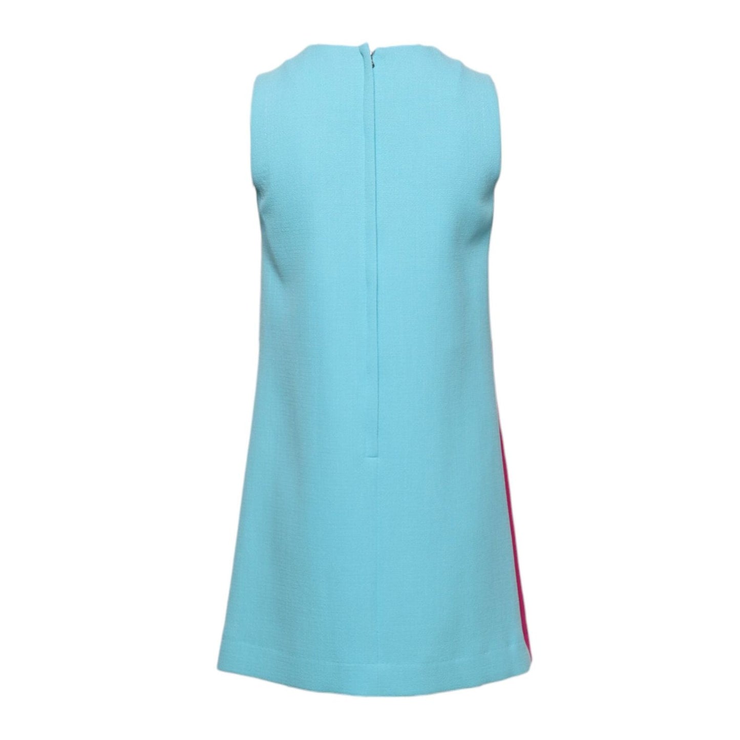 Dolce & Gabbana Pink Blue Wool Sleeveless Shift Mini Dress DR281248-38