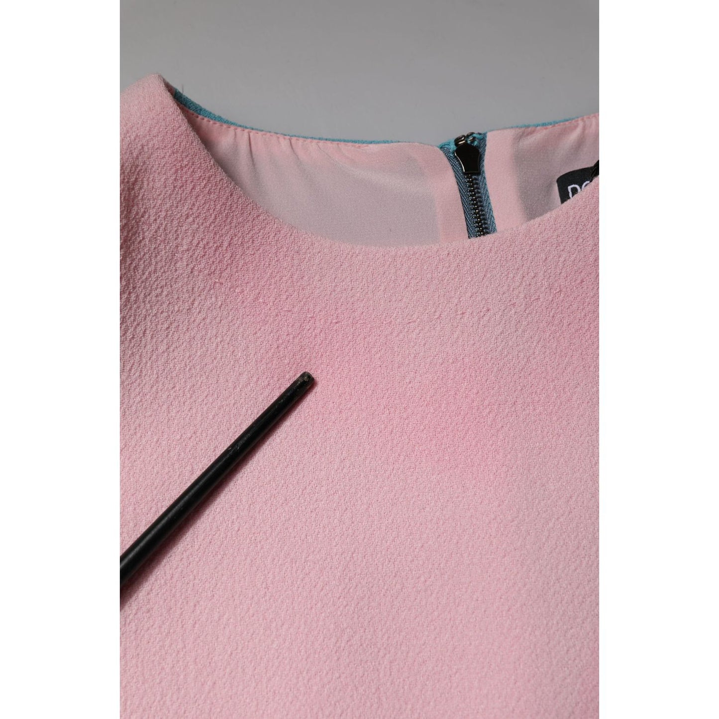 Dolce & Gabbana Pink Blue Wool Sleeveless Shift Mini Dress DR281248-38