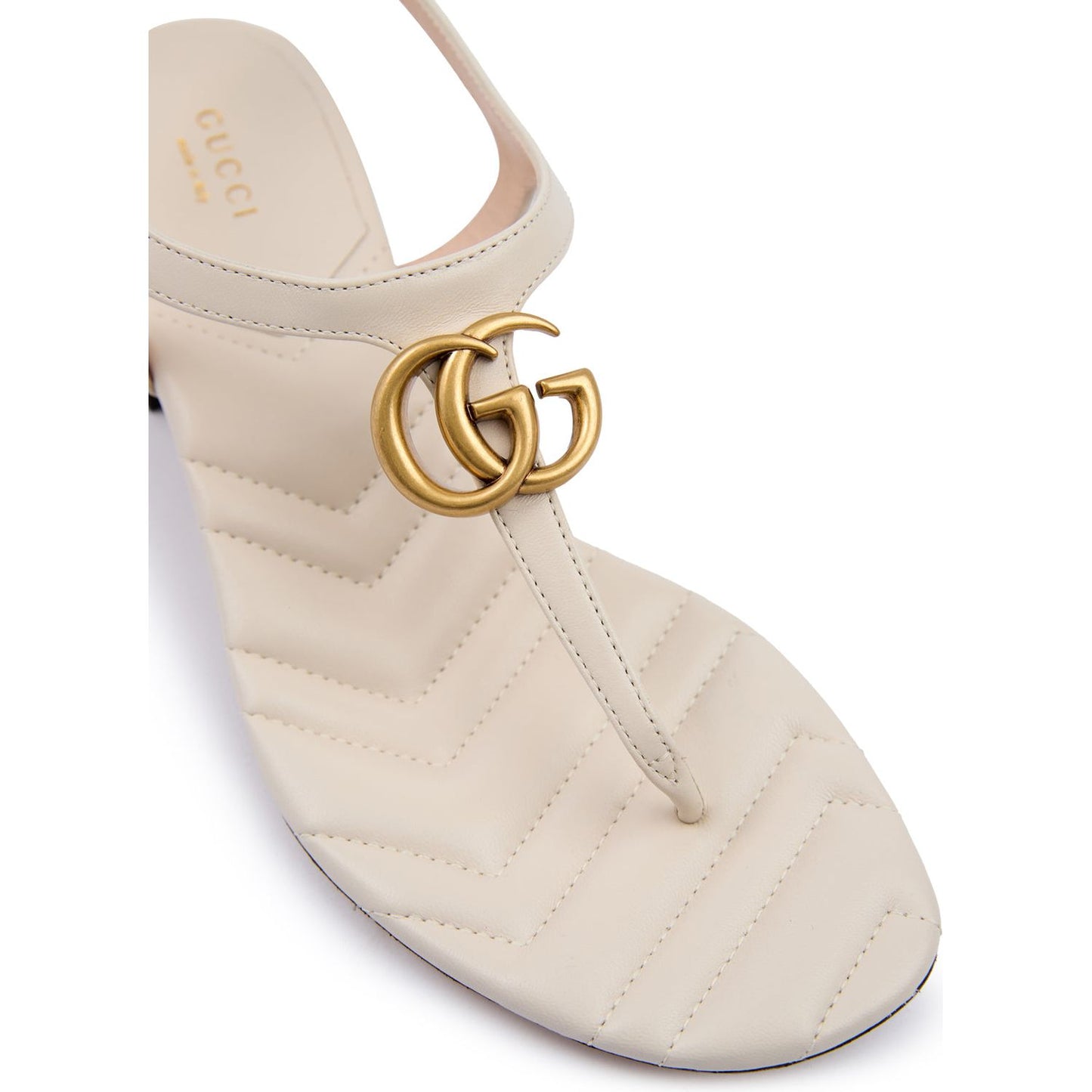 Gucci Mystic White Nappa Charlotte Leather Sandals