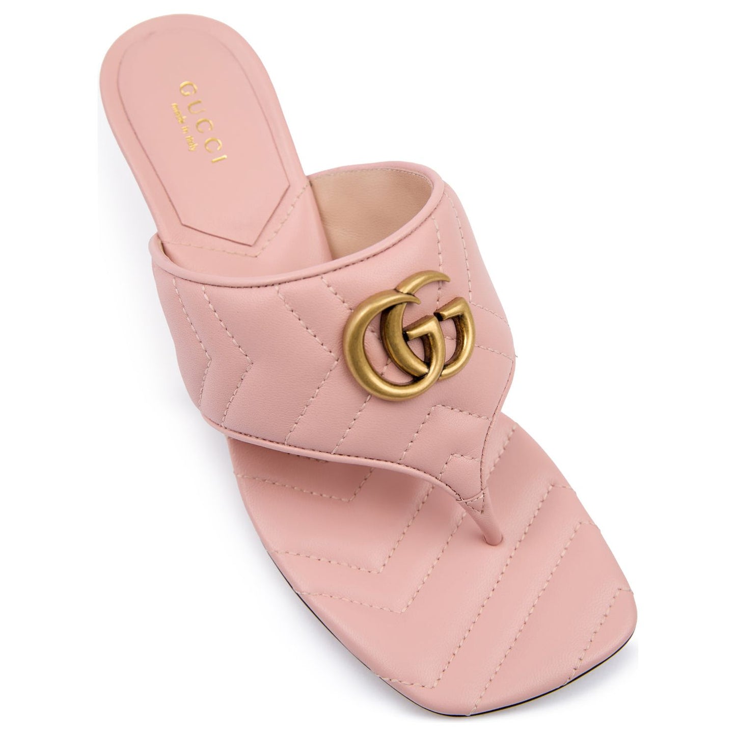 Gucci Mystic Pink Nappa Charlotte Leather Sandals