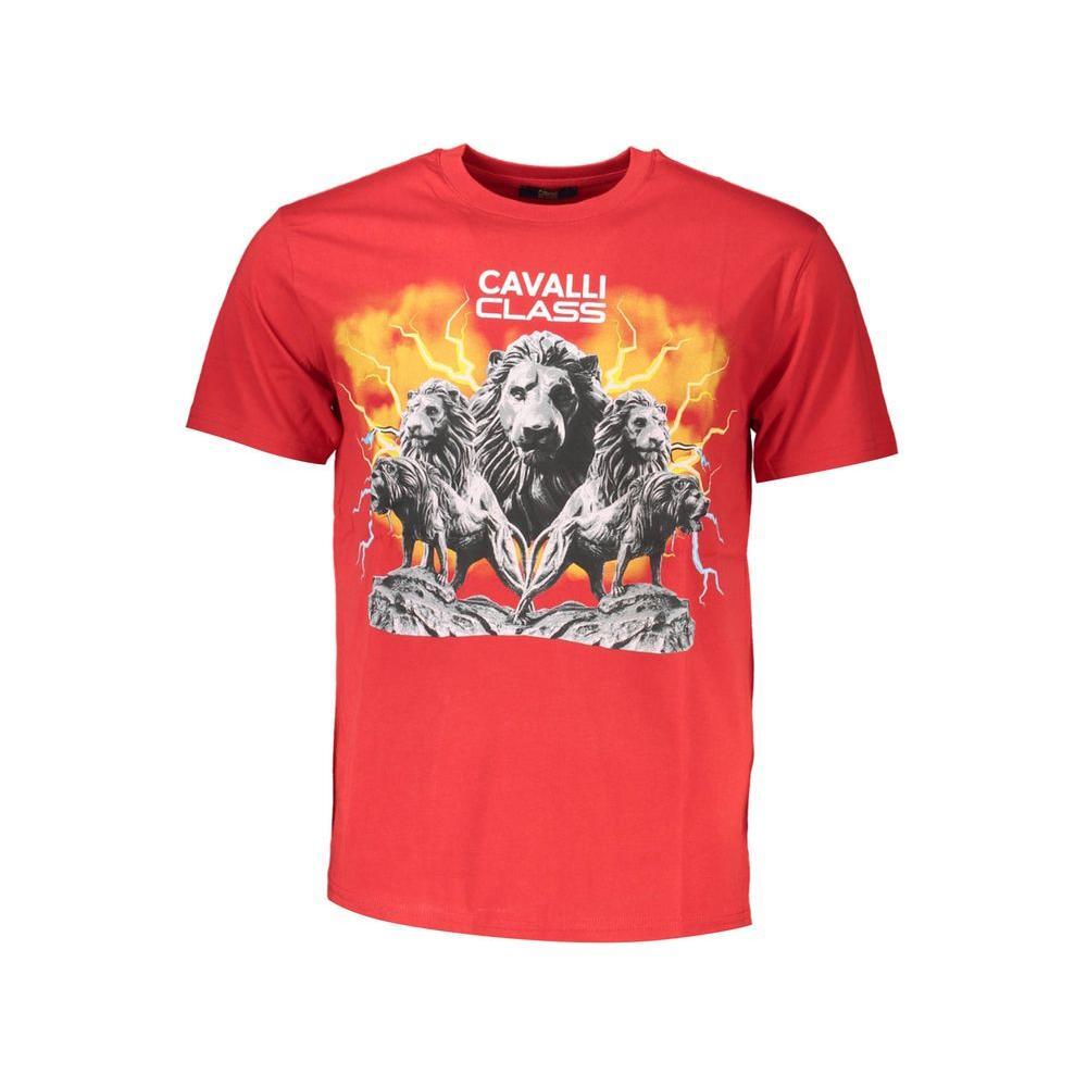Cavalli Class Red Cotton Men T-Shirt
