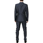 Dolce & Gabbana Blue MARTINI Star Jacquard 3 Piece Suit KOS2332-52