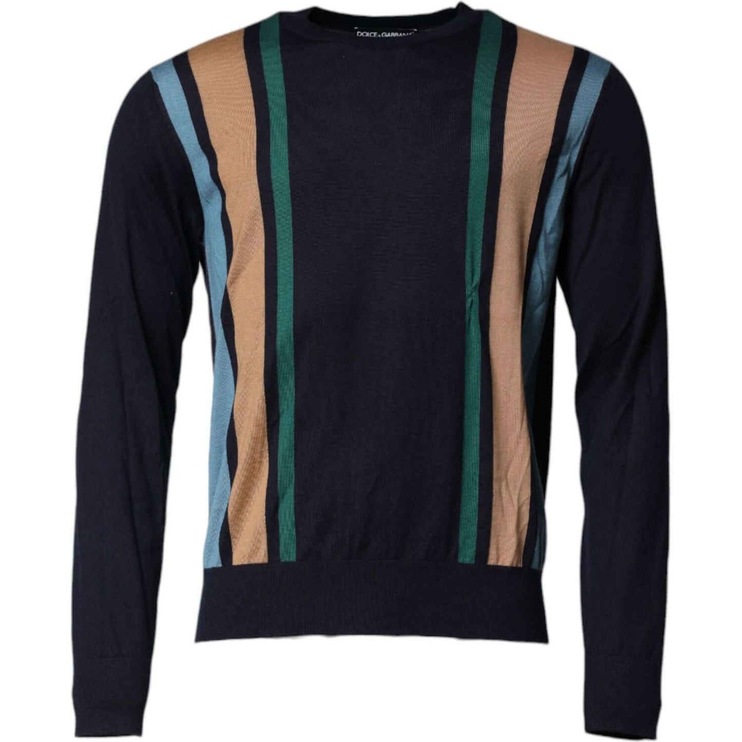 Dolce & Gabbana Multicolor Stripes Crew Neck Pullover Sweater