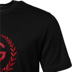 Dolce & Gabbana Black Cotton Embroidered Crew Neck T-shirt
