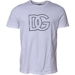 Dolce & Gabbana White DG Logo Print Short Sleeves T-shirt