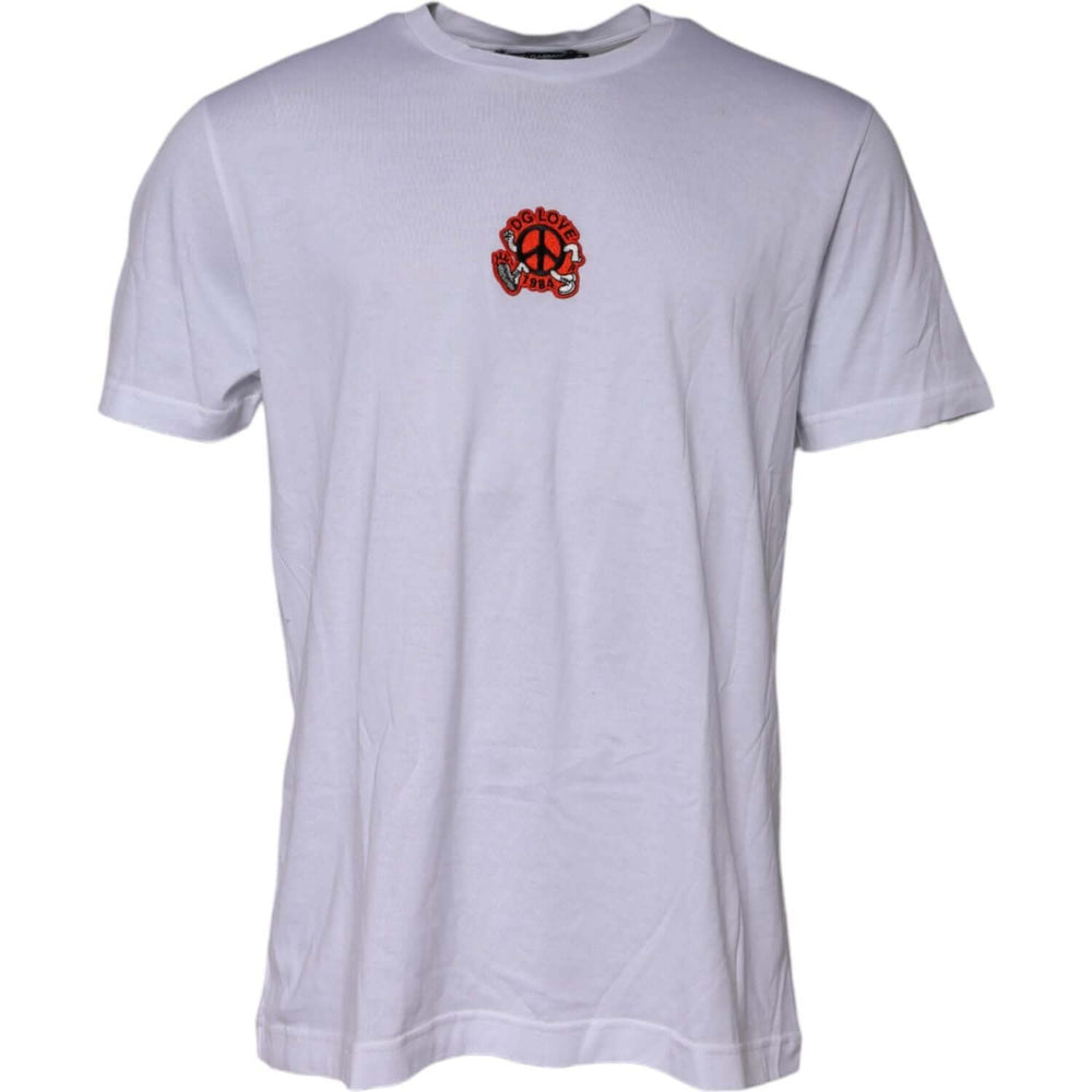 Dolce & Gabbana White DG LOVE Patch Short Sleeves T-shirt
