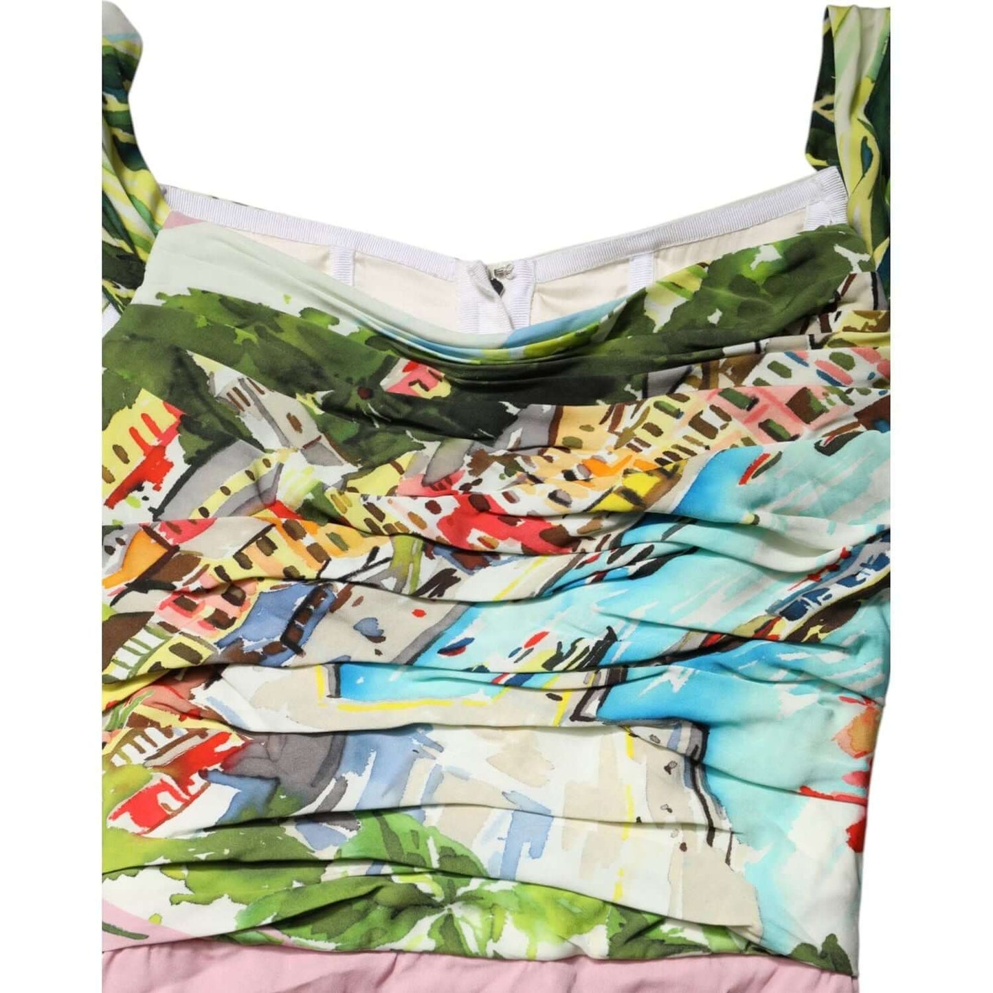 Dolce & Gabbana Multicolor Off Shoulder Long Sheath Dress