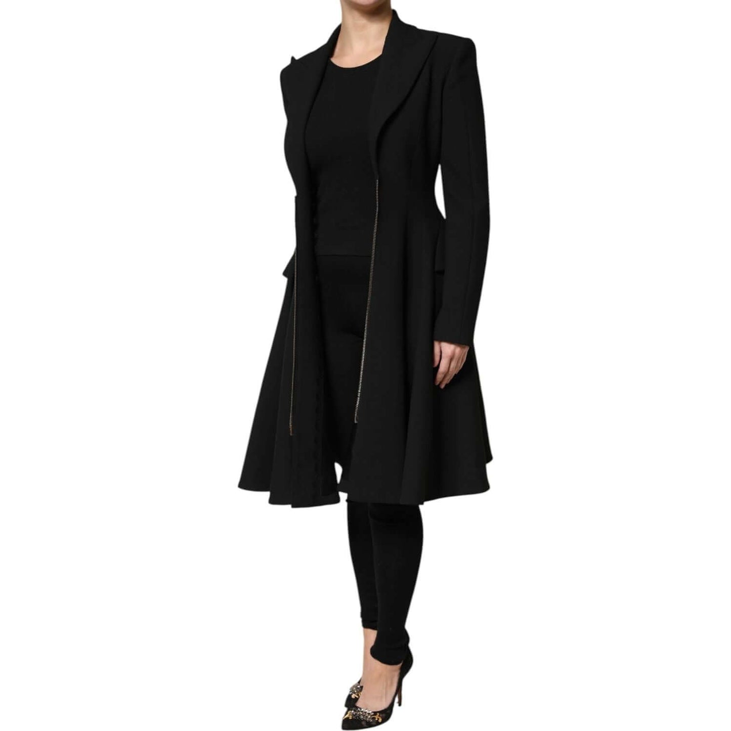 Les Hommes Black Polyester Single Breasted Trench Coat Jacket