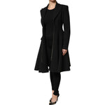 Les Hommes Black Polyester Single Breasted Trench Coat Jacket