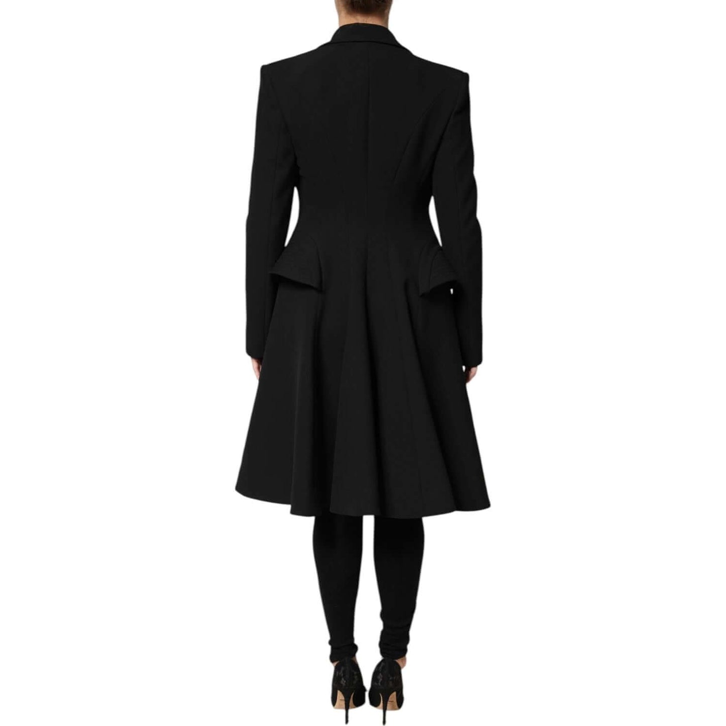Les Hommes Black Polyester Single Breasted Trench Coat Jacket