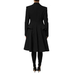 Les Hommes Black Polyester Single Breasted Trench Coat Jacket