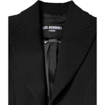 Les Hommes Black Polyester Single Breasted Trench Coat Jacket