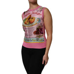 Dolce & Gabbana Pink Silk Araneine Siciliana Sleeveless Top