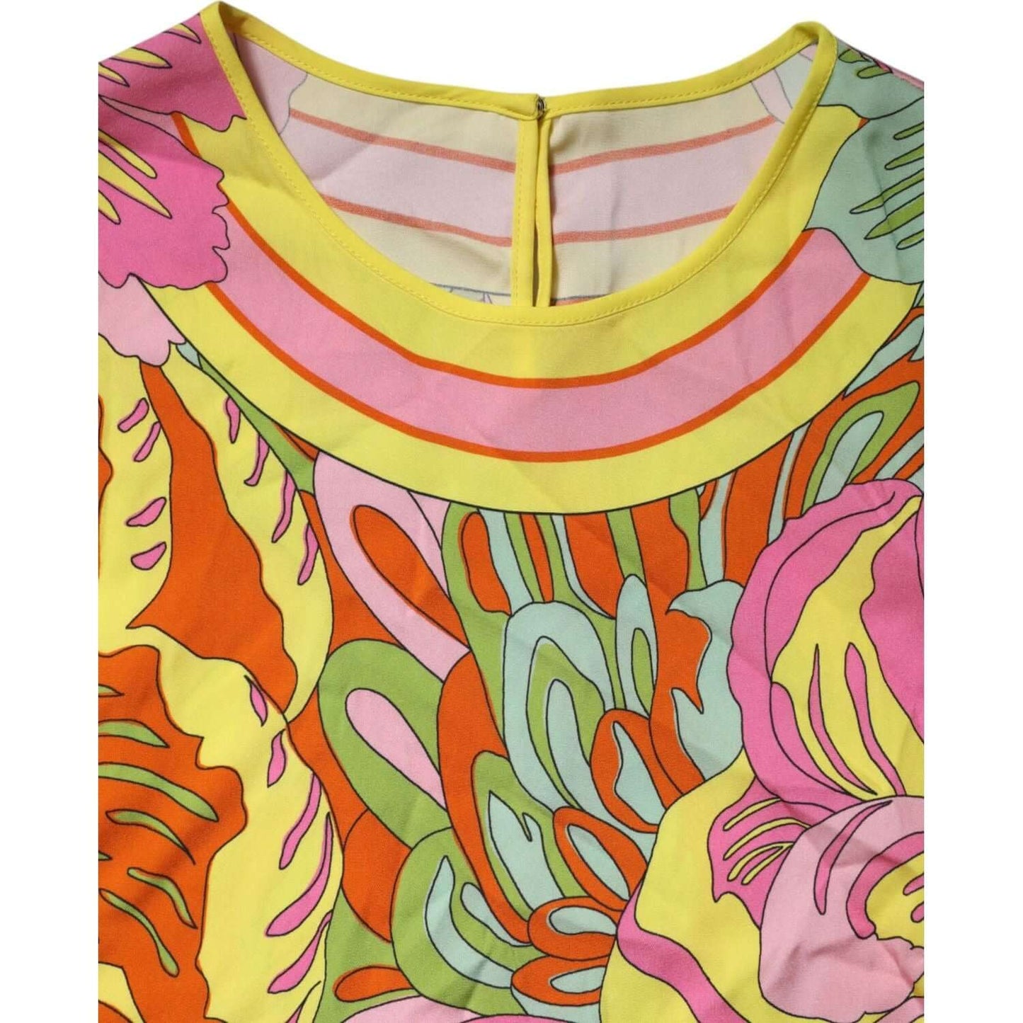 Dolce & Gabbana Multicolor Floral Round Neck Sleeveless Top
