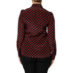 Dolce & Gabbana Black Red Polka Dot Silk Long Sleeves Top