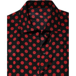 Dolce & Gabbana Black Red Polka Dot Silk Long Sleeves Top
