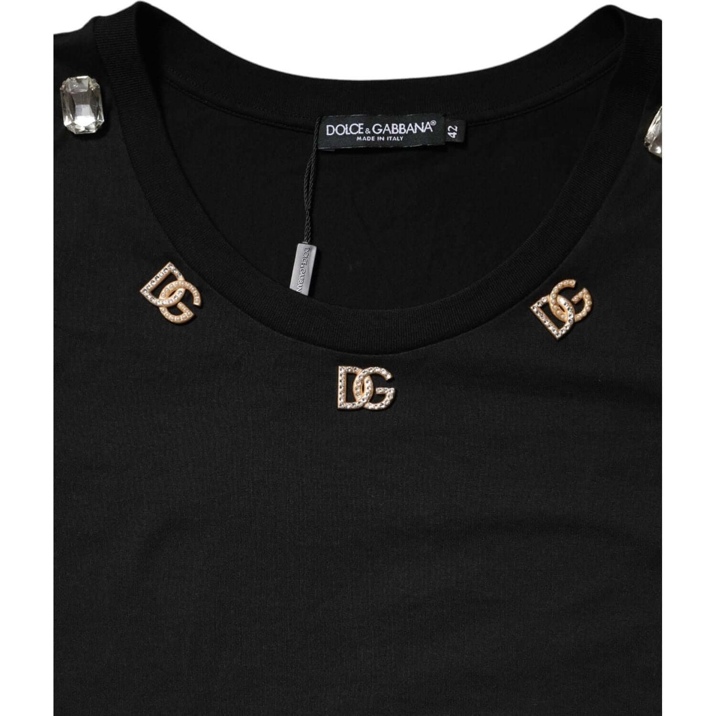 Dolce & Gabbana Black DG Embellished Sleeveless Tank Top