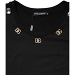 Dolce & Gabbana Black DG Embellished Sleeveless Tank Top