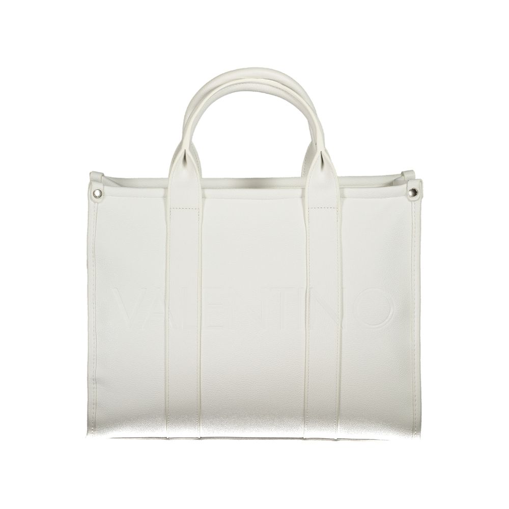 Mario Valentino White Polyethylene Handbag with handles and straps