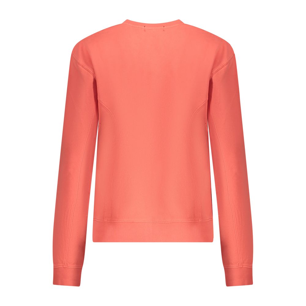 Back view of North Sails Pink Cotton Women Sweater, featuring long sleeves and crew neck.