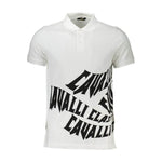 Cavalli Class White Cotton Men Polo CA-21307-XL