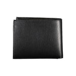 Guess Jeans black leather wallet with dual compartments, featuring a sleek design and embossed logo. 100% high-quality leather.