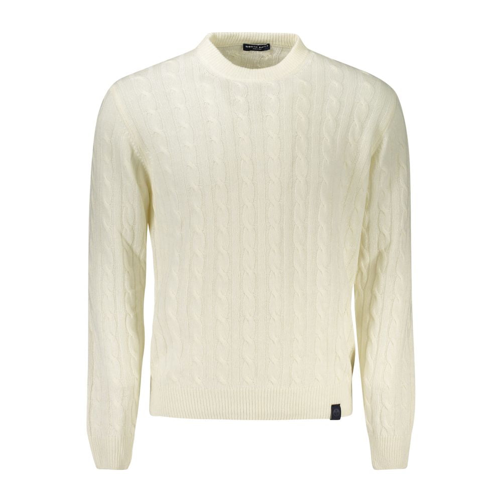 North Sails White Wool Men Sweater NO-32955-XL