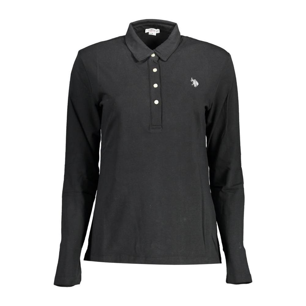 U.S. POLO ASSN. Black Cotton Women Polo Shirt US-16971-XL