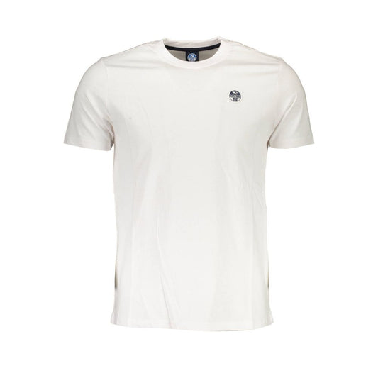North Sails White Cotton Men T-Shirt with logo on front