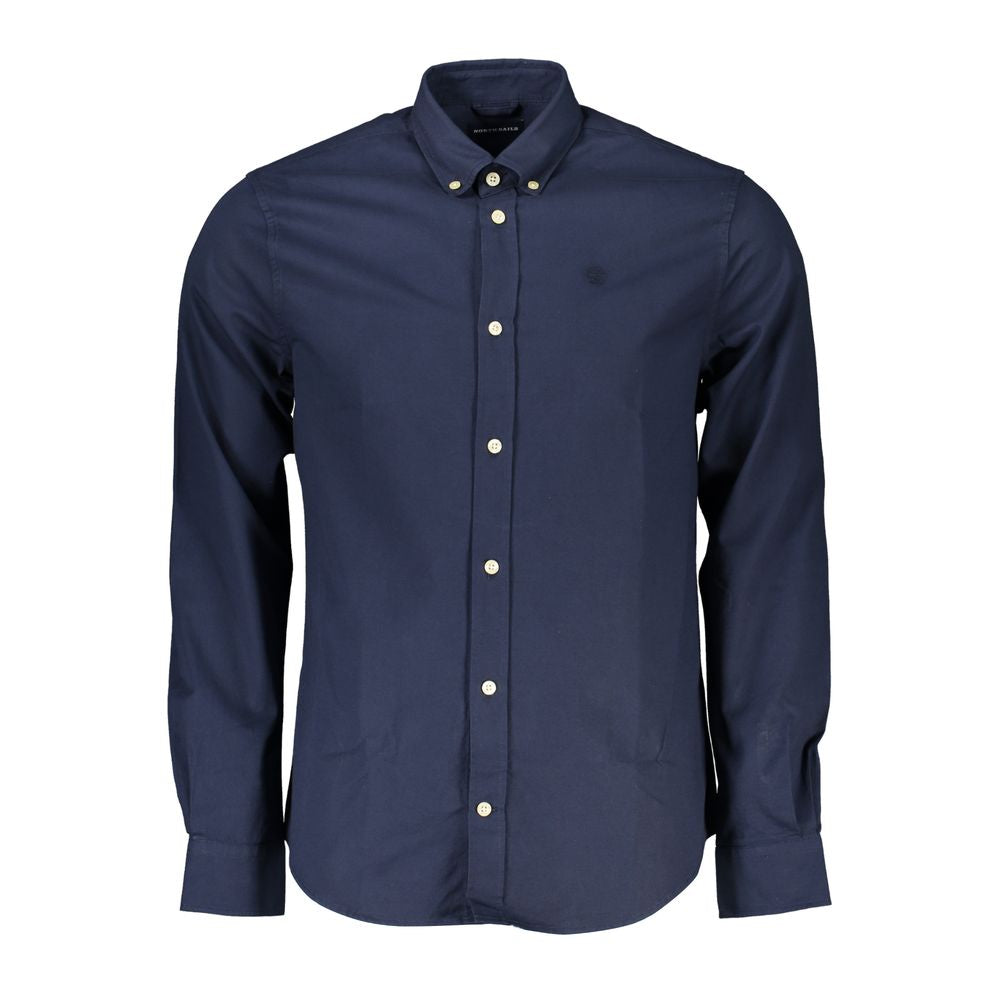 North Sails Blue Cotton Men Shirt NO-23644-S