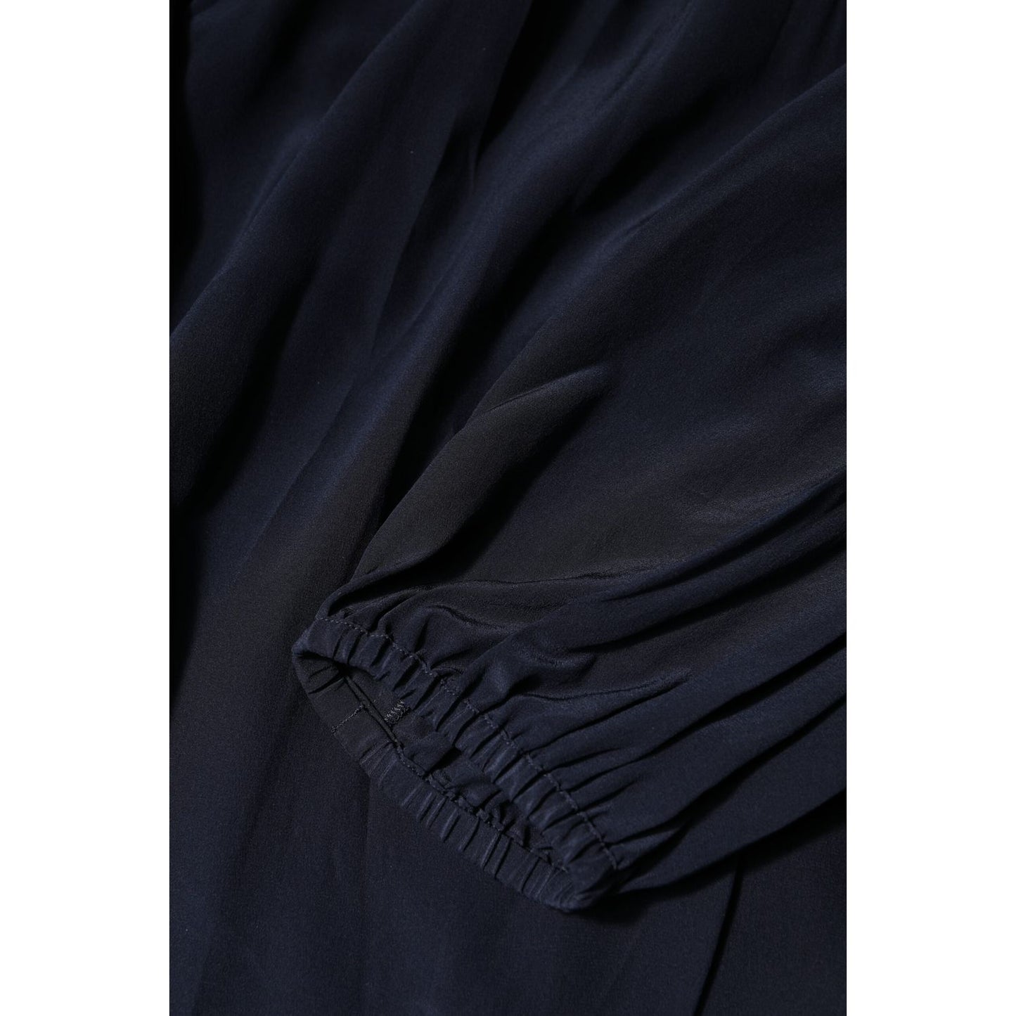 Dolce & Gabbana Blue Silk Mock Neck Long Sleeves Blouse Top