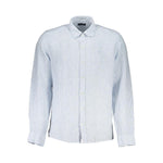 North Sails Light Blue Linen Men Shirt NO-29730-S