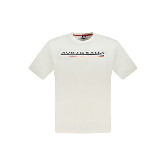 North Sails White Cotton Men T-Shirt with logo and crew neck design