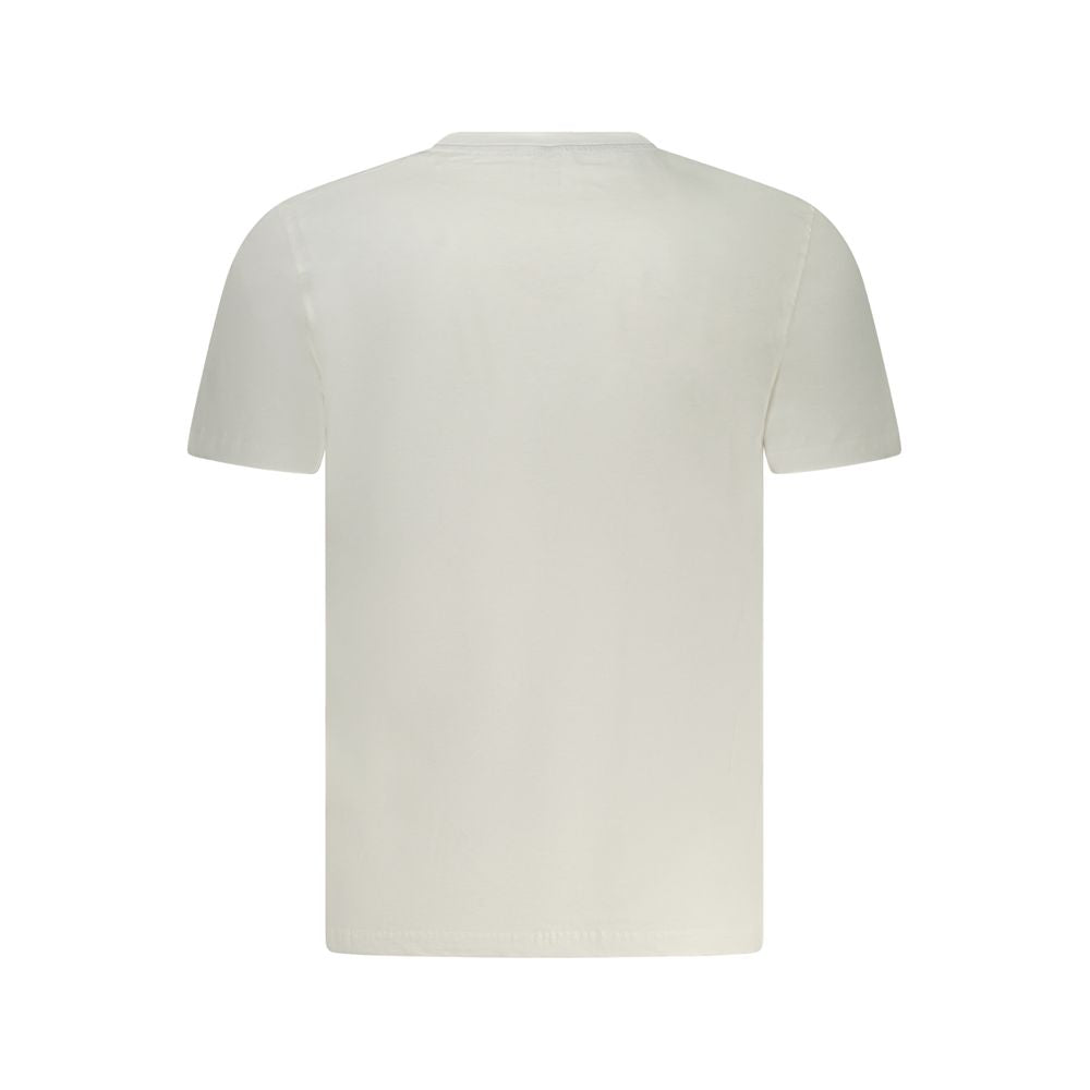 Back view of North Sails White Cotton Men T-Shirt with crew neck and minimalist design.