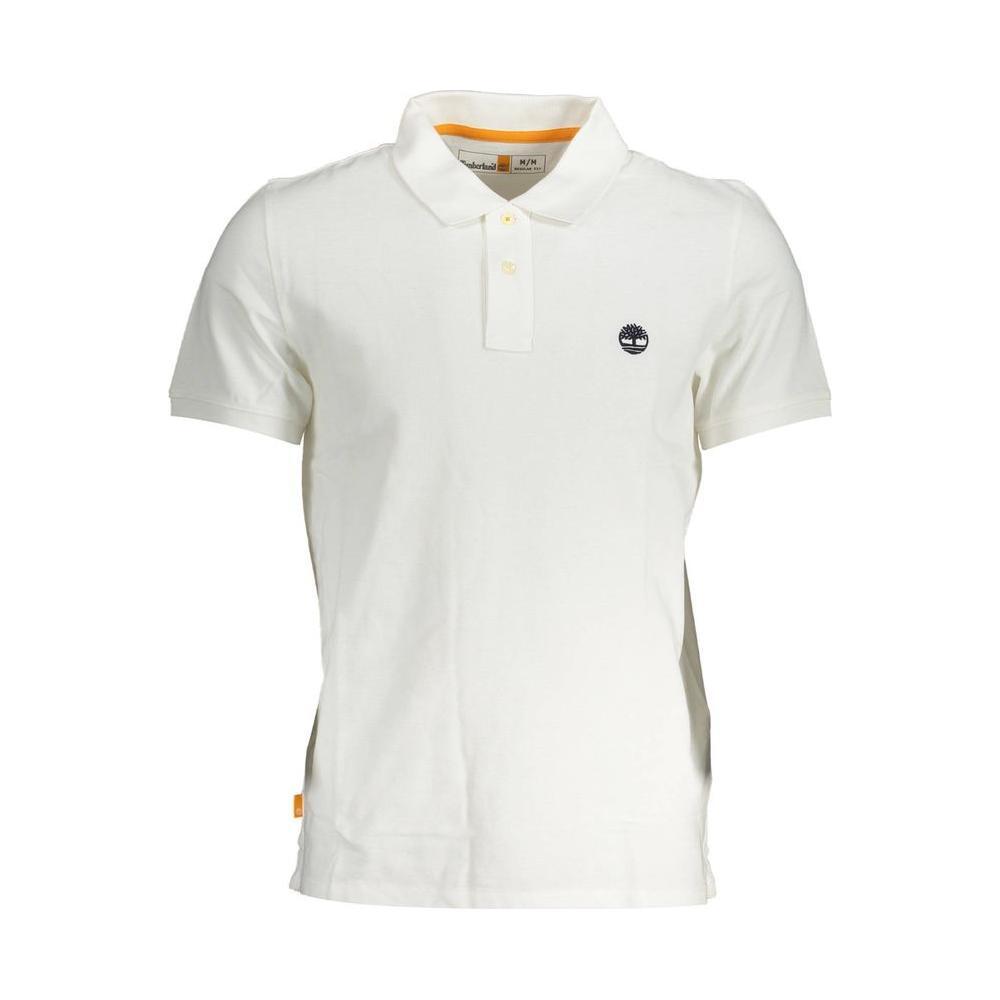 Timberland White Cotton Men Polo Shirt TI-37369-S
