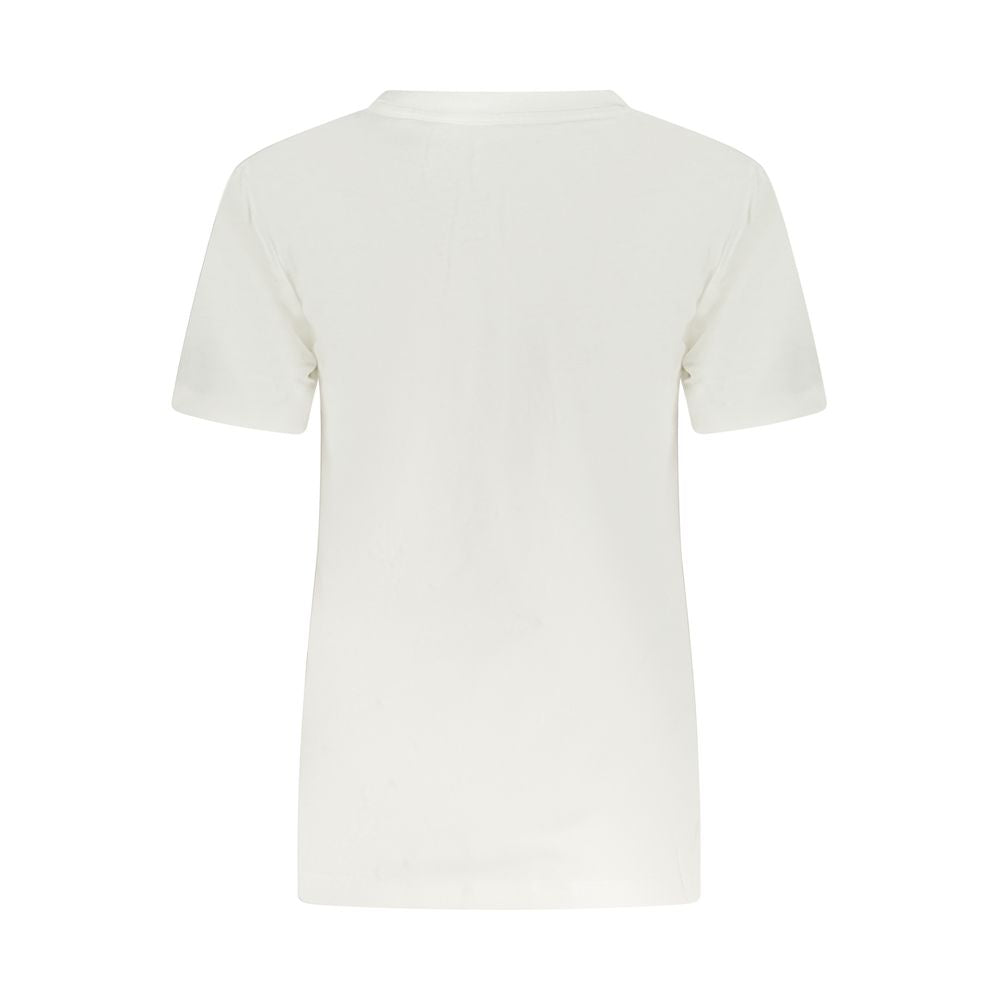 Converse White Cotton Women T-Shirt CO-38355-XS