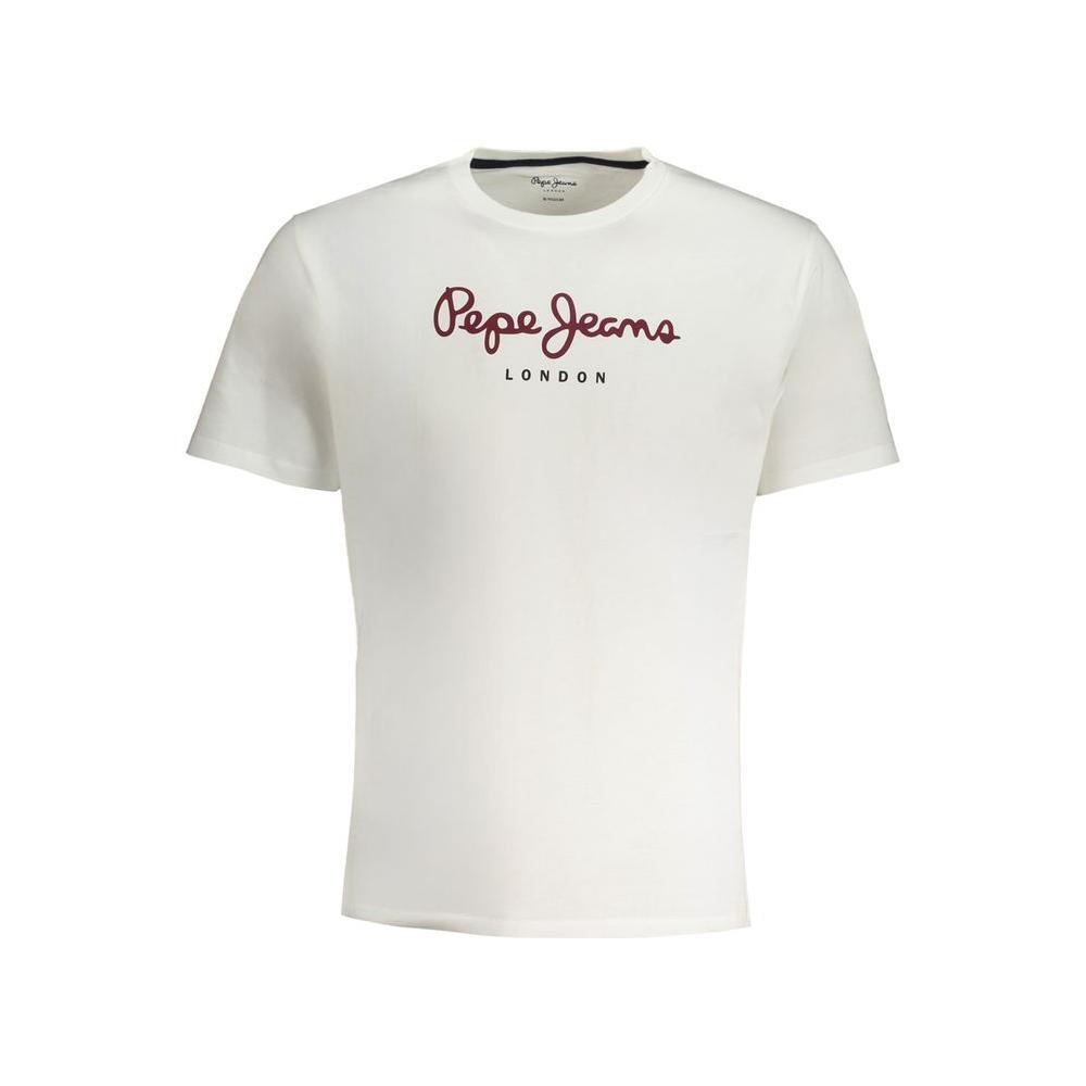 Pepe Jeans White Cotton T-Shirt PE-31359-XL