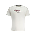Pepe Jeans White Cotton T-Shirt PE-31359-XL